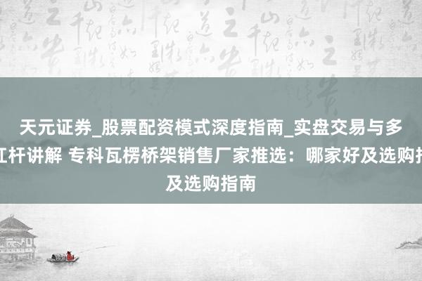 天元证券_股票配资模式深度指南_实盘交易与多倍杠杆讲解 专科瓦楞桥架销售厂家推选:哪家好及选购指南